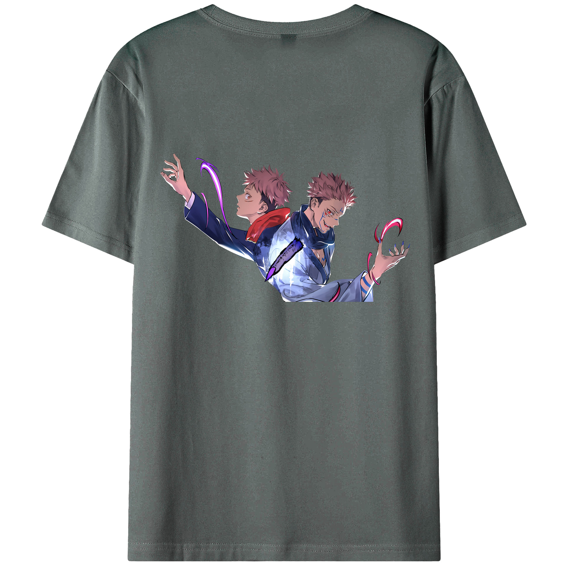 （画像用） 呪術廻戦 Jujutsu Kaisen 綿100％ メンズ半袖Tシャツ（バックプリント） 通気性
